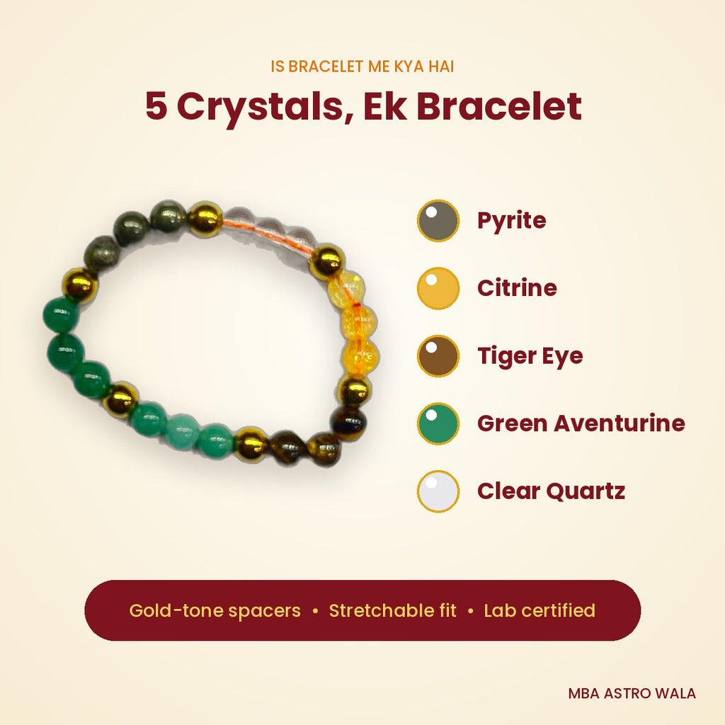 Money Magnet Bracelet me 5 crystals