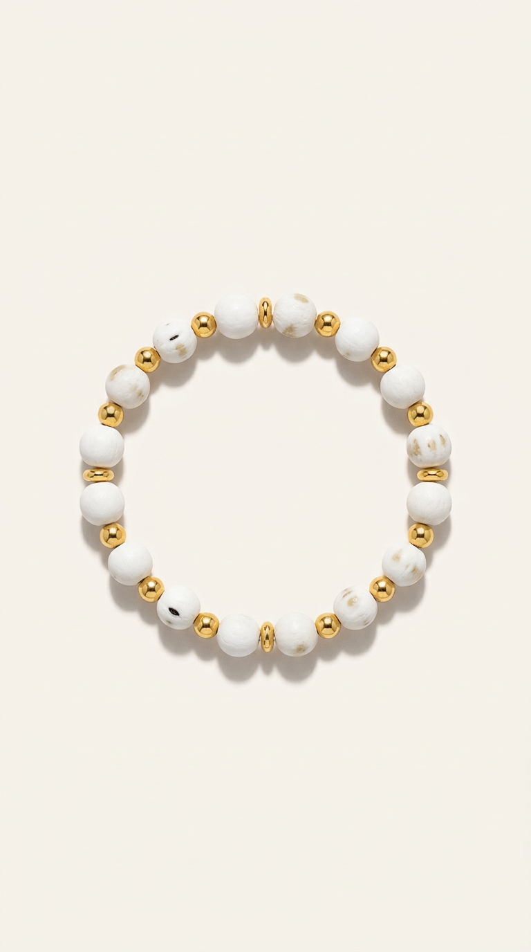 White and Gold Rudraksha Bracelet